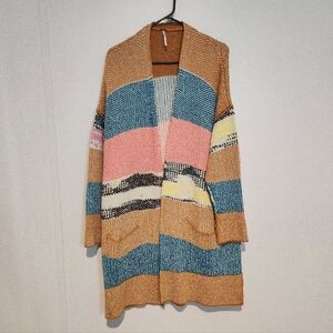 Free People Think Twice Cardi Small Open Front Oversized Cardigan Sweater